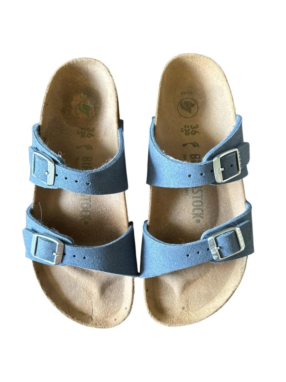 Birkenstock Kids Two-Strap Sandals in Light Blue